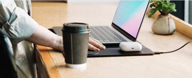 4-in-1 Laptop Sleeve with Wireless Charging - 13/14 inch - Updated Version- Charging Mat for Laptop