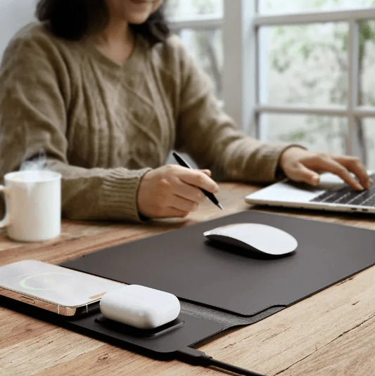 4-in-1 Laptop Sleeve with Wireless Charging - 13/14 inch - Updated Version- Charging Mat for Laptop