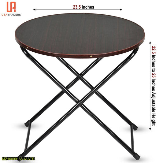 Foldable Wooden Coffee Table Black Metal Frame