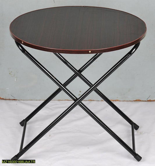 Foldable Wooden Coffee Table Black Metal Frame